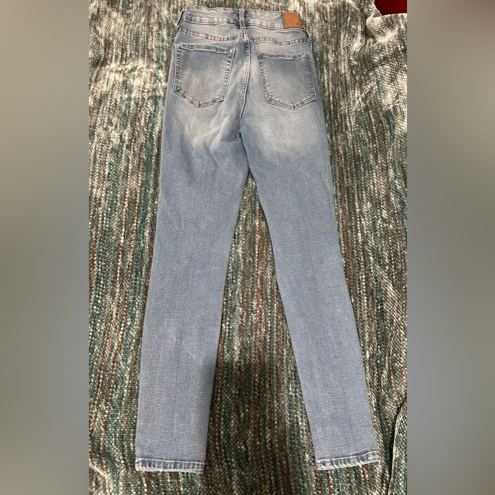 Aeropostale Light Blue Distressed Skinny Jeans - Picture 6 of 7